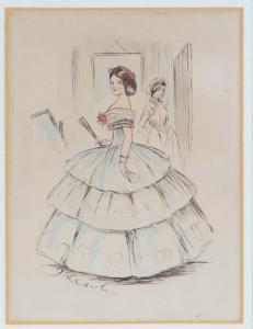 LEECH John 1817-1864,Portrait of a girl in a ball gown,Mallams GB 2023-10-18