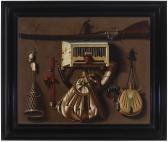 LEEMANS Anthonie 1631-1673,A tromp l'oeil with hunting and bird catching gear,Christie's 2023-01-31