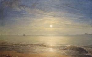 LEES Charles 1800-1880,Tranquil coastal landscape under moonlight,1865,Gorringes GB 2020-12-08