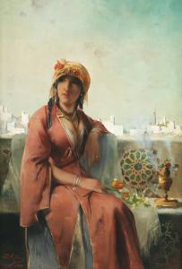 LEFèBVRE Charles 1846-1894,JEUNE MAROCAINE À TANGER,1880,Millon & Associés FR 2010-12-06