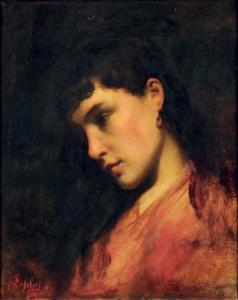 LEFEBVRE A. 1800-1900,Portrait de jeune fille,1880,Pierre Bergé & Associés FR 2012-06-20