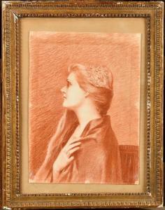 LEFEBVRE Jules Joseph 1836-1911,Portrait en buste de profil, Etude pour Lady Godiv,Osenat 2024-04-07