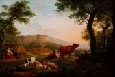 LEFEVER Johannes 1770-1850,Pair of shepherds with cattle,Glerum NL 2011-05-30