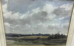 LEFEVRE GEOFFREY 1932,North Norfolk landscape with church and windmill ,Moore Allen & Innocent 2021-06-23