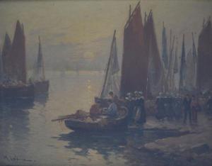 LEFEVRE Marie 1840-1913,Le Port breton au coucher du soleil,Boisgirard - Antonini FR 2020-11-12