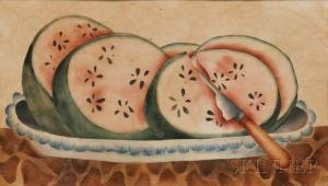 LEFKO Linda Carter 1900-1900,Theorem with Watermelon Slices on a Blue Feather-r,Skinner 2012-08-11