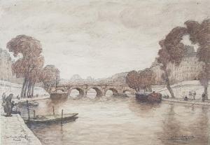 LEFORT Jean 1923,Le pont neuf, Paris,Saint Germain en Laye encheres-F. Laurent FR 2020-10-11