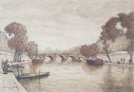LEFORT Jean 1923,Le pont neuf, Paris,Saint Germain en Laye encheres-F. Laurent FR 2021-04-24