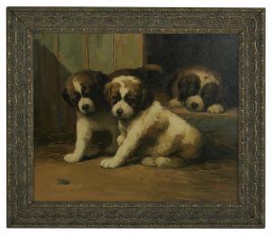 LEFORT Jean 1948,St. Bernard Puppies,New Orleans Auction US 2020-12-05