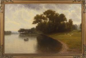 LEGANGER Nicolay Tysland 1832-1905,On Concord River -- Mass,1895,Eldred's US 2021-11-19