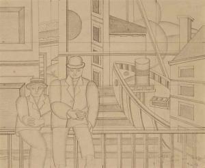 LEGER Fernand 1881-1955,Deux hommes dans la ville,1923,Christie's GB 2015-10-22