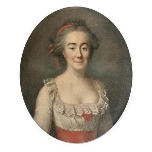 LEGRAND DE LERANT Scott Pierre Nicolas 1758-1829,Portrait de femme au ruban rouge,Tajan 2022-03-24