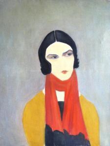 LEGRAND Marcel 1890-1933,Jeune femme à lécharpe rouge,Lafon FR 2013-07-11