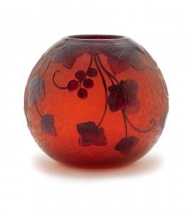 LEGRAS,Orange globular glass vase,1925,Bonhams GB 2016-04-19
