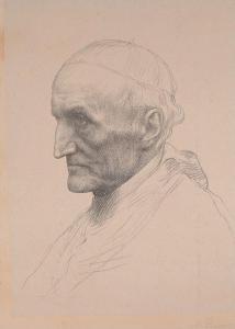 LEGROS Alphonse 1837-1911,Portrait du Cardinal Manning,1891,De Maigret FR 2024-04-05
