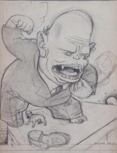 LEHMANN BRAUNS Paul 1885-1970,Karikatur, den Wutausbruch des russischen,Leo Spik DE 2009-10-08