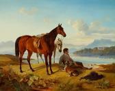 LEHMANN Edvard,Southern European landscape with two horses and a ,1853,Bruun Rasmussen 2007-11-27