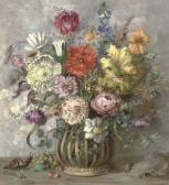 LEHMANN Herbert 1890-1954,Summer flowers in a vase, with insects to the side,Christie's 2005-08-24