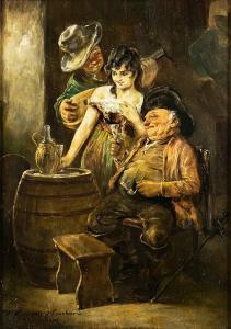 LEHMANN LEONHARD Wilhelm 1877-1954,Lute player in a tavern,Nagel DE 2021-06-09
