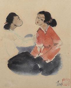 LEI TAN 1939,A Study of Two Seated Ladies,20th Century,John Nicholson GB 2018-03-28