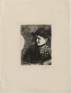 LEIBL Wilhelm,Brustbildnis einer Bäuerin mit kariertem Hemd,1875,Galerie Bassenge 2023-06-07