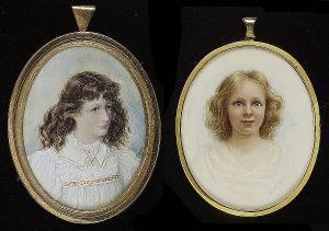 LEICESTER Emily 1907-1932,a young girl, wearing white dress, her hair worn l,Sotheby's GB 2004-09-28