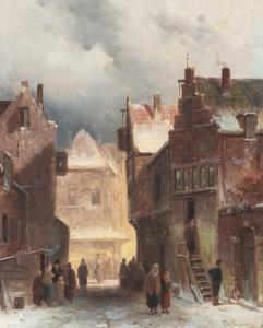 LEICKERT Charles Henri Joseph 1816-1907,Busy Street in the Jewish Quarte,AAG - Art & Antiques Group 2023-12-11