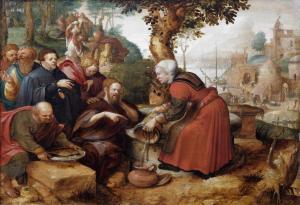 LEIDEN SCHOOL,Christ and the Wife of the Samaritan,1550,Bonhams GB 2014-12-03