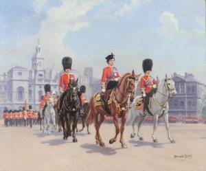 LEIGH Conrad 1883-1958,HM The Queen at the Head of the Guards after the C,Denhams GB 2023-10-04