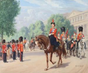 LEIGH Conrad 1883-1958,Trooping The Colour, The Royal Procession,Denhams GB 2023-10-04