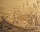 LEIGH HUNT S,Japanese figures in a vessel with buildings and wa,Serrell Philip GB 2008-01-24