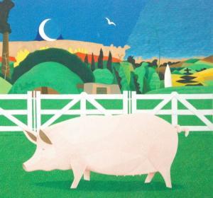 LEIGH MICHAEL 1947,Pig by Moonlight,1980,Fieldings Auctioneers Limited GB 2017-10-21