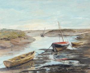 LEIGH Phillipa,"Boats resting at low tide - North Norfolk (Morston Creek)",Keys GB 2022-07-29