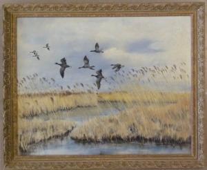 LEIGH Phillipa,Geese Over the Fens,Simon Chorley Art & Antiques GB 2011-06-23