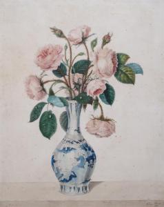 LEIGH POPE Clara Maria,Still life of flowers in a Chinese Vase,1818,Woolley & Wallis 2012-12-12