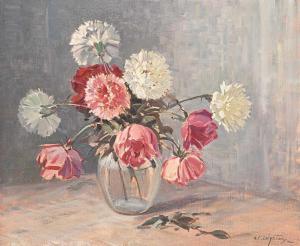 LEIGHTON Alfred Crocker 1901-1965,Untitled - Carnations and Roses,Levis CA 2023-11-05