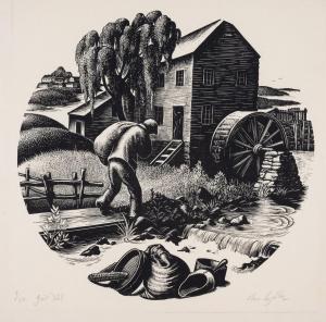 LEIGHTON Clare 1898-1989,Grist Mill Wood,1949-51,Forum Auctions GB 2023-12-14