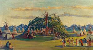 LEIGHTON Kathryn Woodman 1875-1952,Blackfoot Indian Ceremony,Bonhams GB 2023-11-07