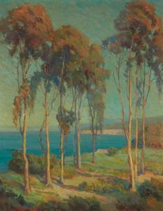LEIGHTON Kathryn Woodman 1875-1952,Laguna Bay from Arch Beach,John Moran Auctioneers US 2023-11-14