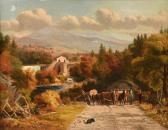 LEIGHTON RAWSON Albert,Water Saw Mill and Log Drivers with Cattle,Simpson Galleries 2020-09-20