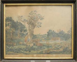 LEIGHTON Sarah R 1800,A young couple in a rural landscape,Eldred's US 2014-07-17