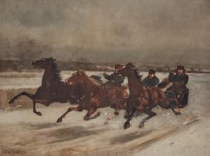 LEIGHTON Scott 1849-1898,The Sleigh Race,1890,Sotheby's GB 2022-01-24