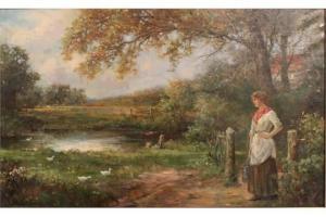 LEIGHTON Stanley 1837-1901,A River Landscape,John Nicholson GB 2015-09-16