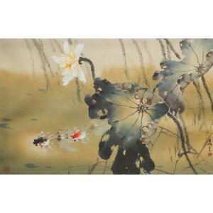 LEISHENG Huang 1928-2011,Goldfish and Lotus,Waddington's CA 2022-03-10