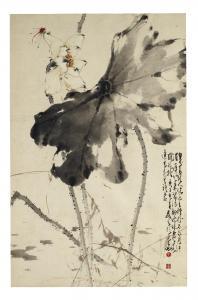 LEISHENG Huang 1928-2011,Lotus and Dragonfly,1960,Christie's GB 2020-12-09