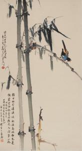 LEISHENG Huang 1928-2011,Snow Bamboo and Kingfisher,1960,Bonhams GB 2021-06-22