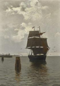 LEISTIKOW Walter 1865-1908,GERMAN SAILING SHIPS ON THE BALTIC,1886,Sotheby's GB 2018-05-24