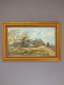 LEISZ Mary B 1876-1935,Spring landscape with cabin,1929,Wiederseim US 2016-11-26
