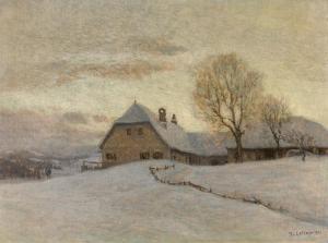 LEITNER Thomas 1876-1949,Winter landscape with farmstead,1923,im Kinsky Auktionshaus AT 2020-12-15