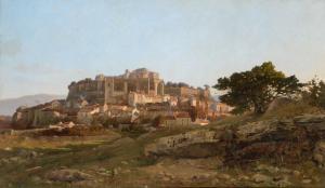 LEJEUNE Adolphe Frédéric 1879-1912,French A view of the Chateau Grignan and surround,1891,Tennant's 2016-11-25